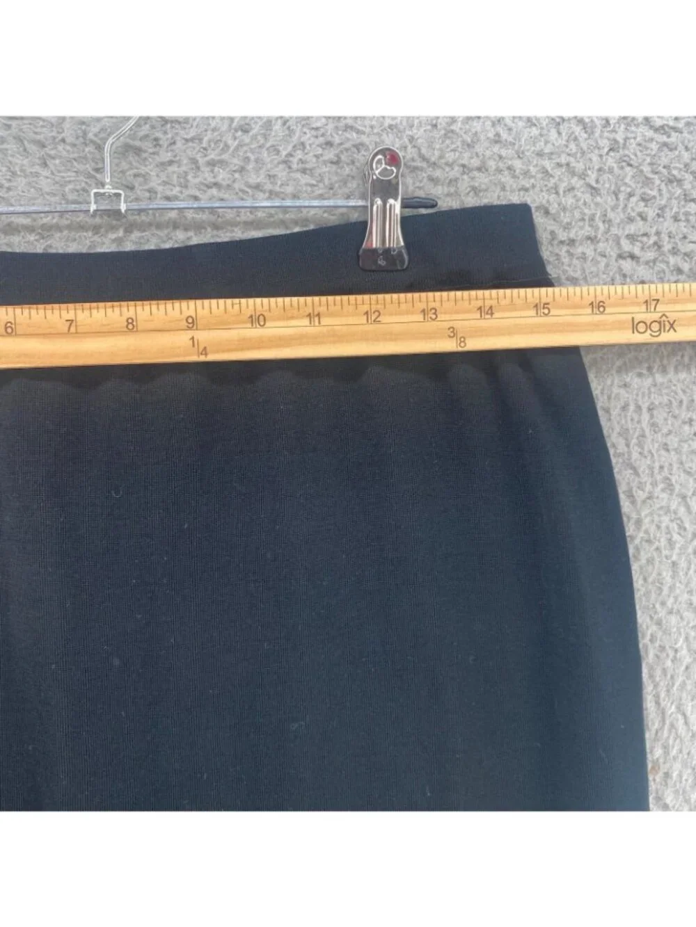 Ming Wang Skirt Womens Medium Petite Black Pull On Stretch Knee Length Straight